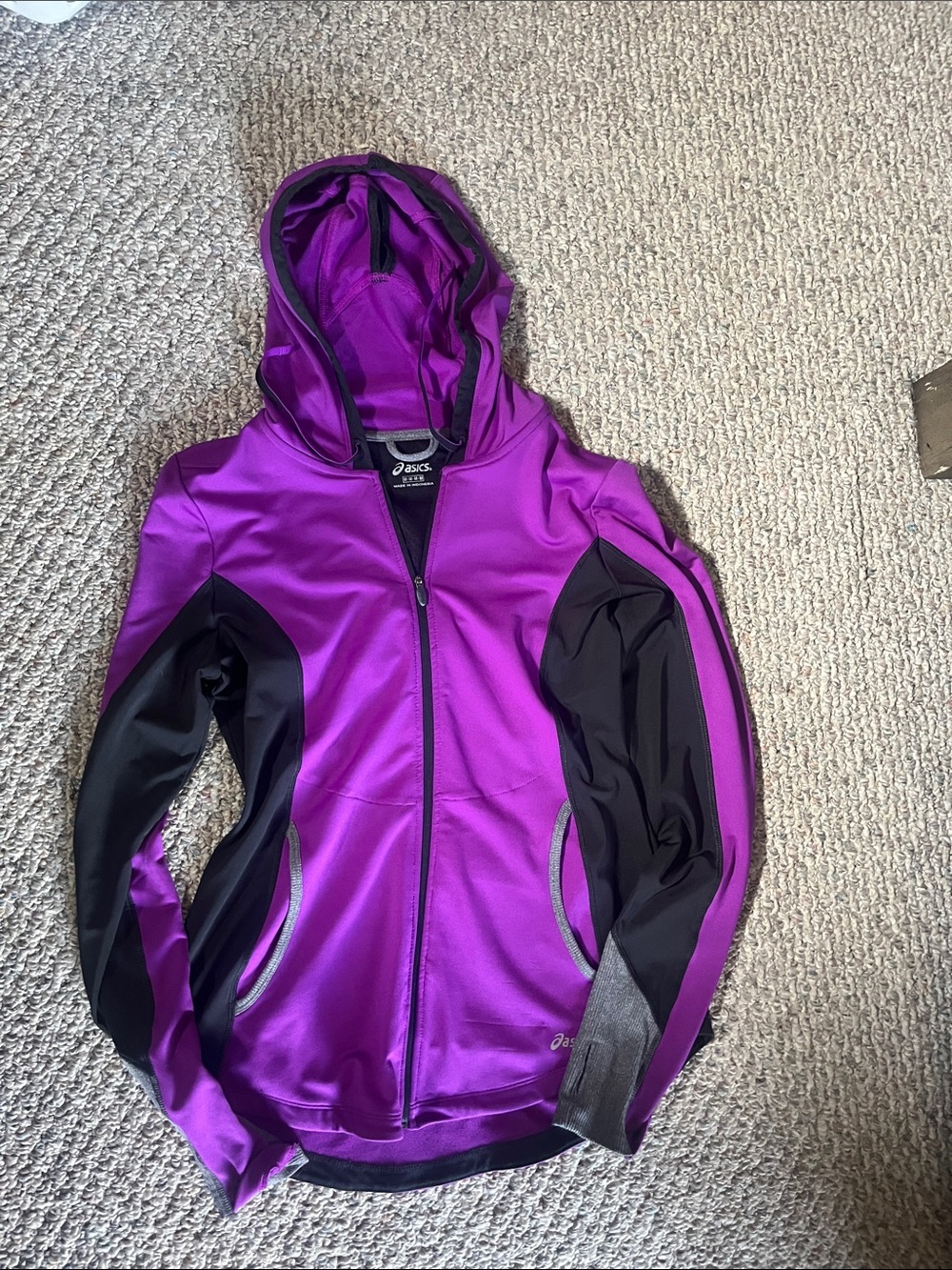 ASICS Purple and Black Hooded Zip Jacket